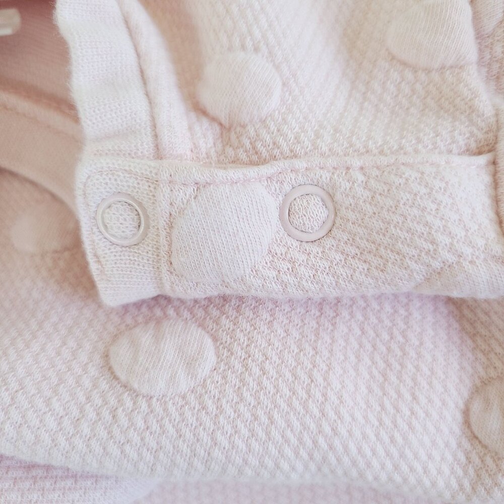 H&M Girls Pink Textured Polka Dot Long Sleeve Dress Size 2-3Y - Picture 4 of 11